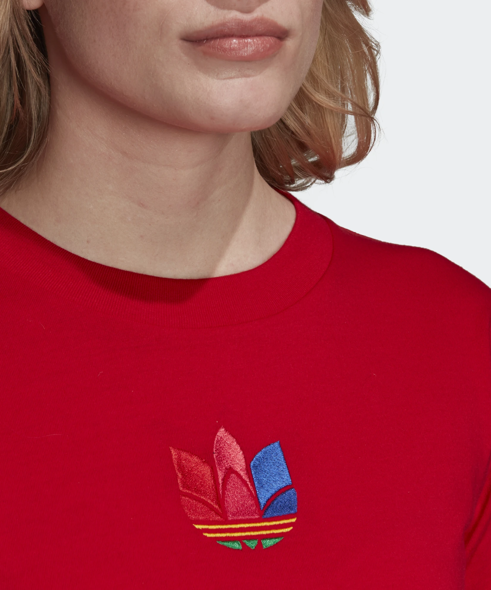 Adidas Adicolor 3D Trefoil Crop Top (Scarlet/Multicolor) Adidas Explore a  world of possibilities: Browse our vast choice